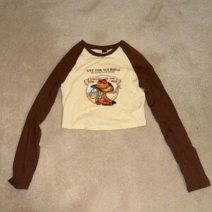 Medium cropped shein longsleeve live for yourself give yourself a smile everyday